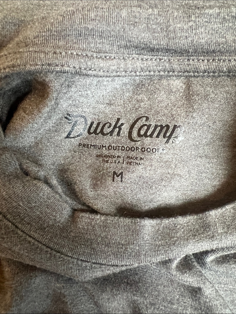 Duck Camp Sz M Men's Long-Sleeve Crewneck Shirt Gray/Green Outdoors Performance - Picture 7 of 12